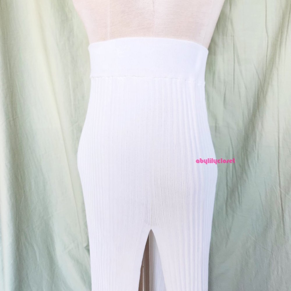 Aritzia Wilfred Knit Slit Skirt White XS - Picture 9 of 12